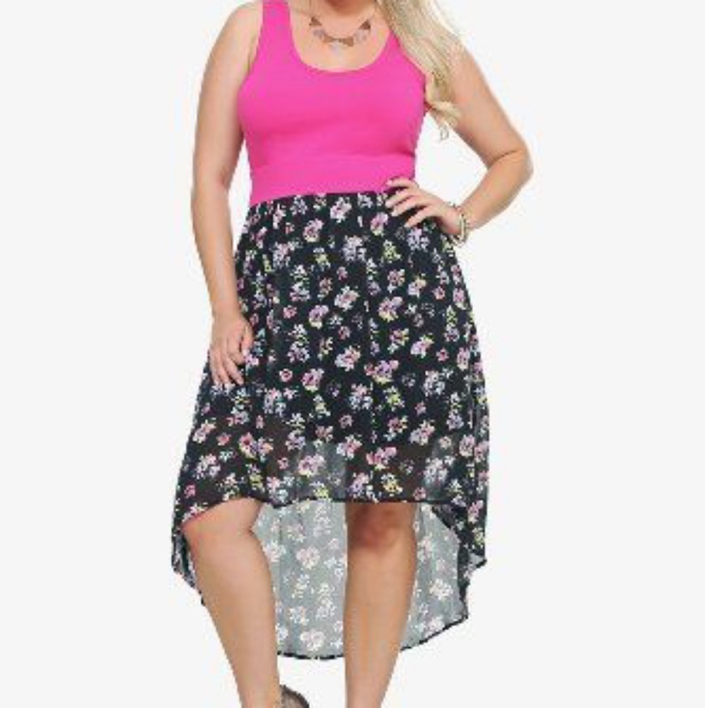 Torrid  Pink Floral Dress Hi-low